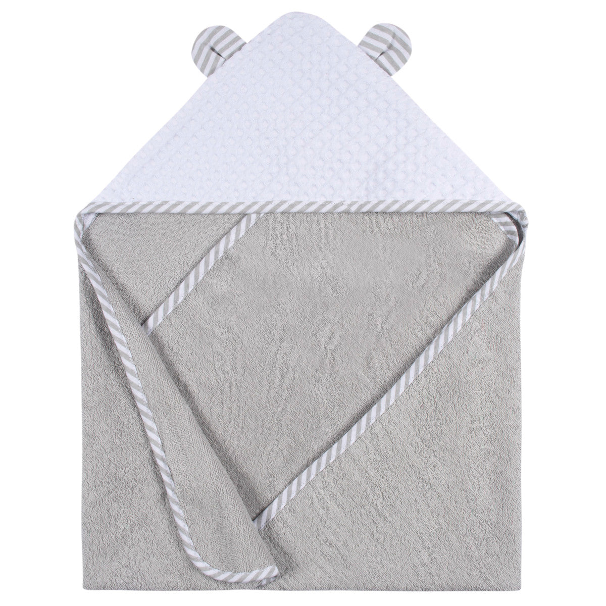Pack 10 toallitas bebé Gerber algodón felpa gris y blanco-OSZ