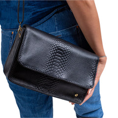 Bolsa castelli dama piel vibora con correa desmontable