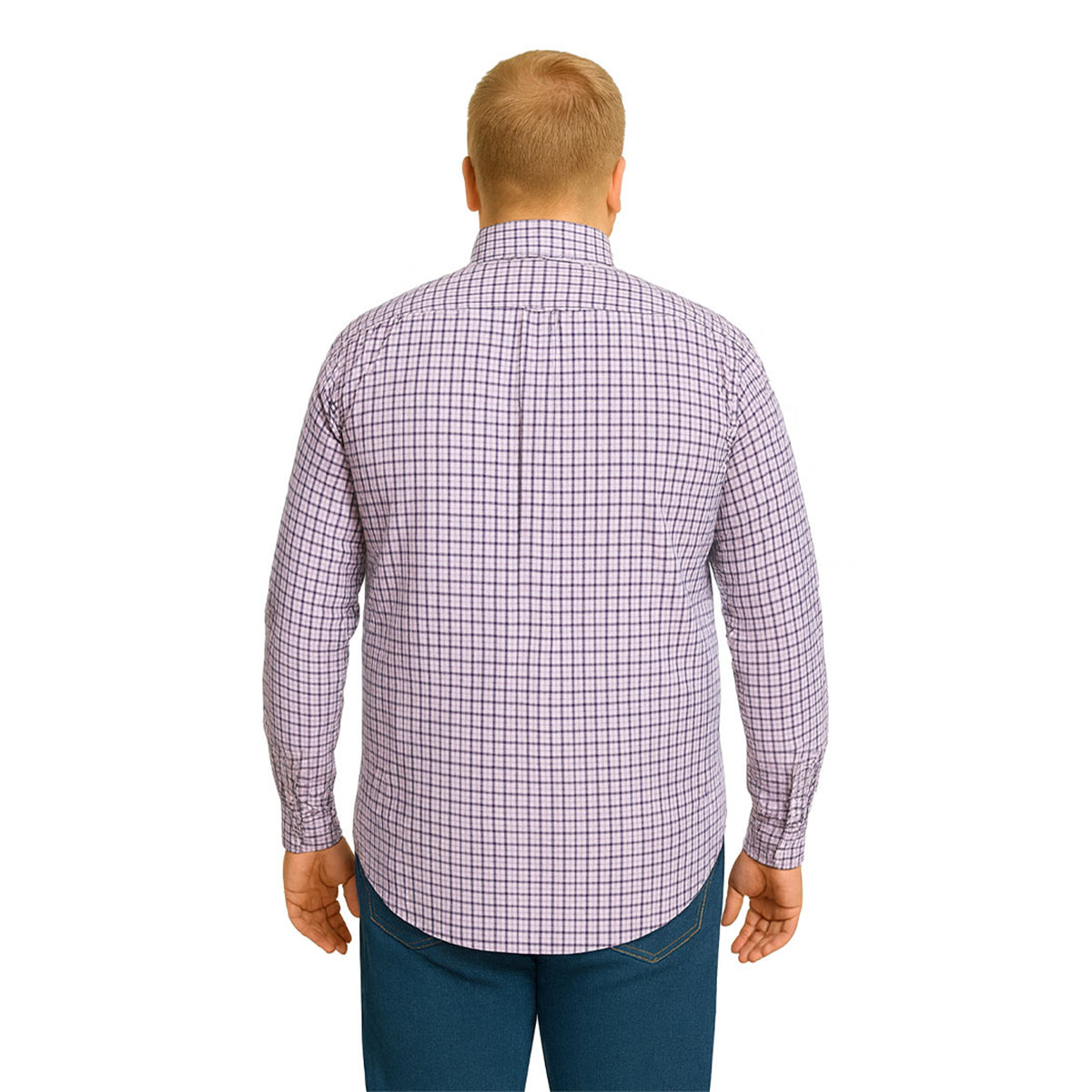 Camisa tallas grandes hombre cuadros morados Big Kong XL-XL