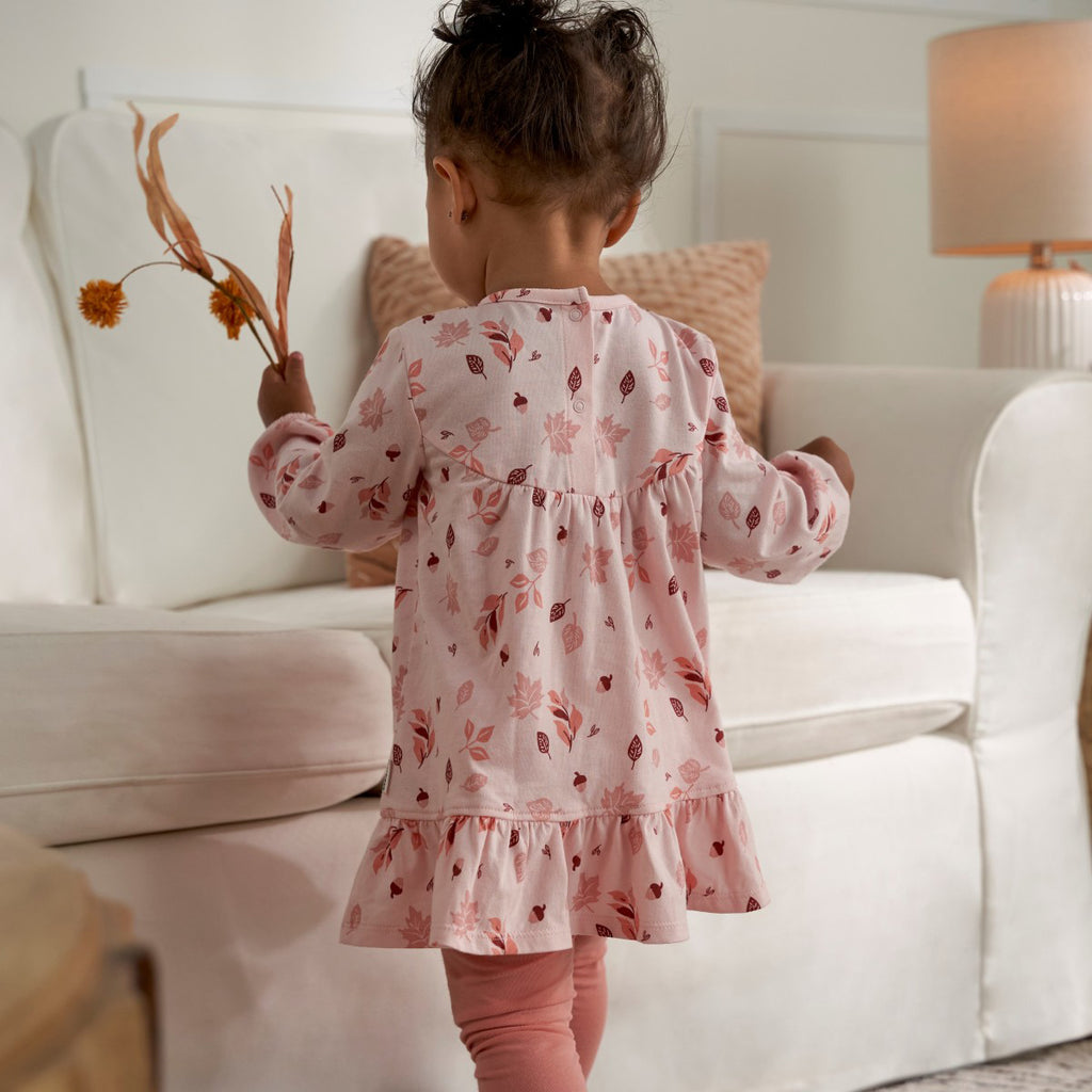 Conjunto Gerber niña vestido y leggings color naranja-2T