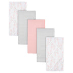 Mantas Gerber algodón bebé set gris blanco rosa x5 suaves y seguras