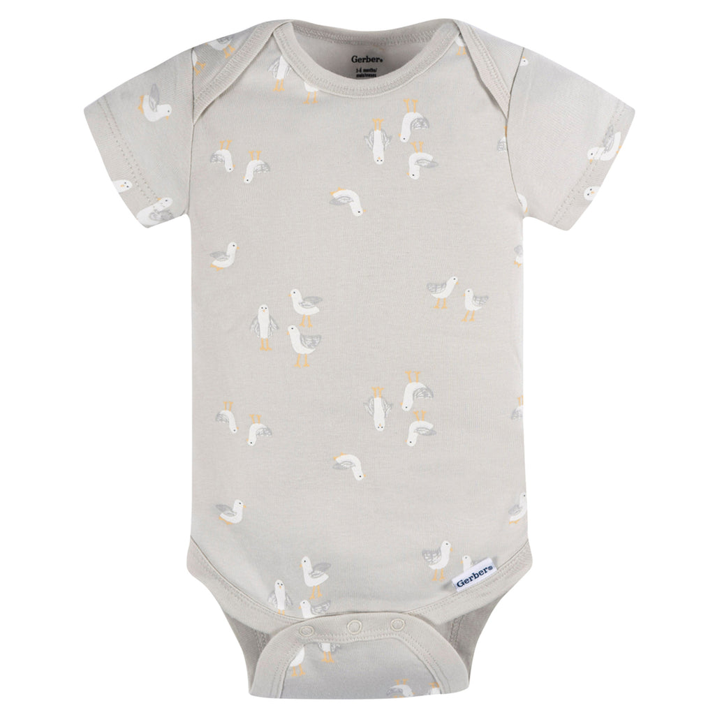 Pañalero Gerber blanco gris body bebé conjunto unisex-3-6M