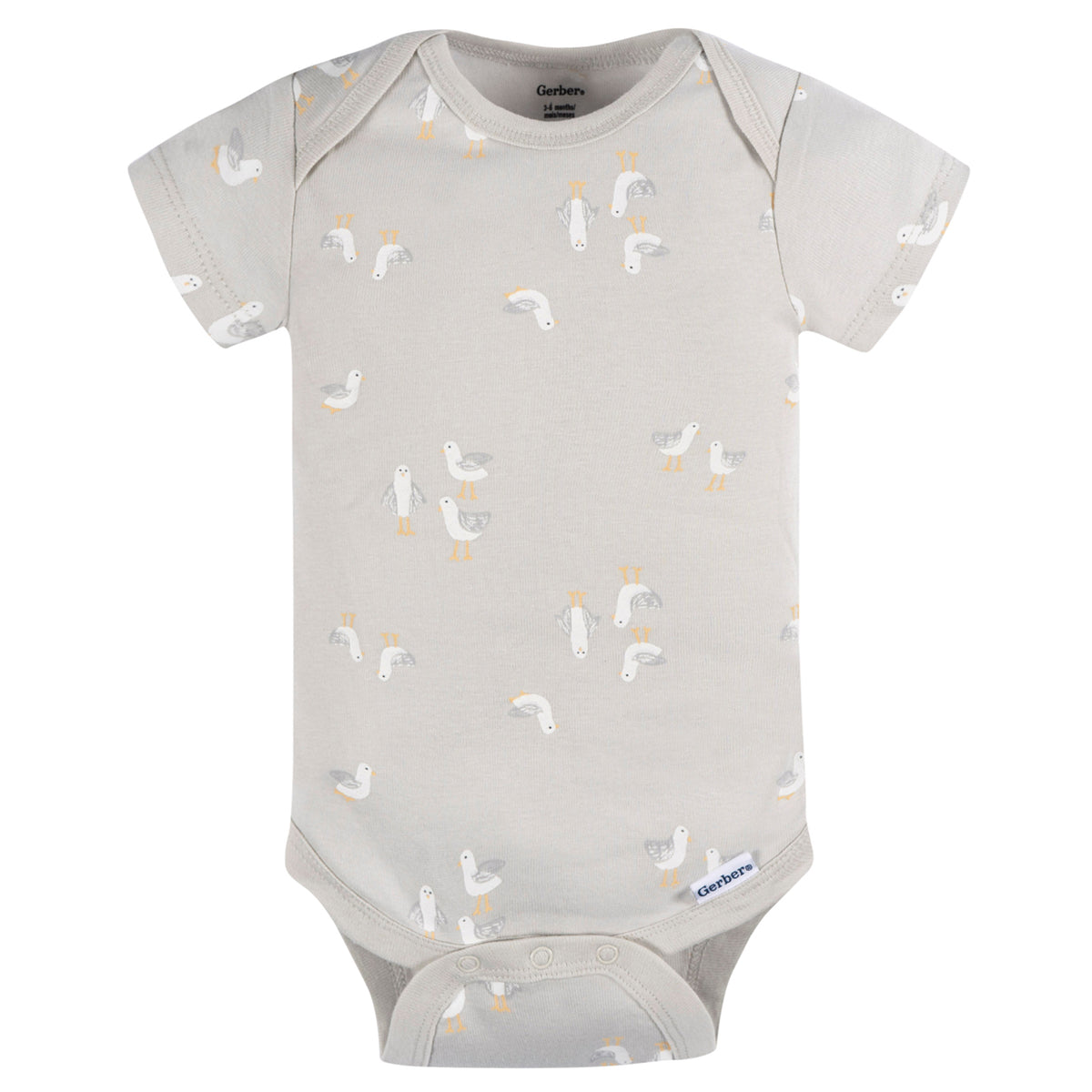 Pañalero Gerber blanco gris body bebé conjunto unisex-3-6M