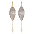 Aretes largos mujer accesorios VANGANIA con perla y cadena-8 CM