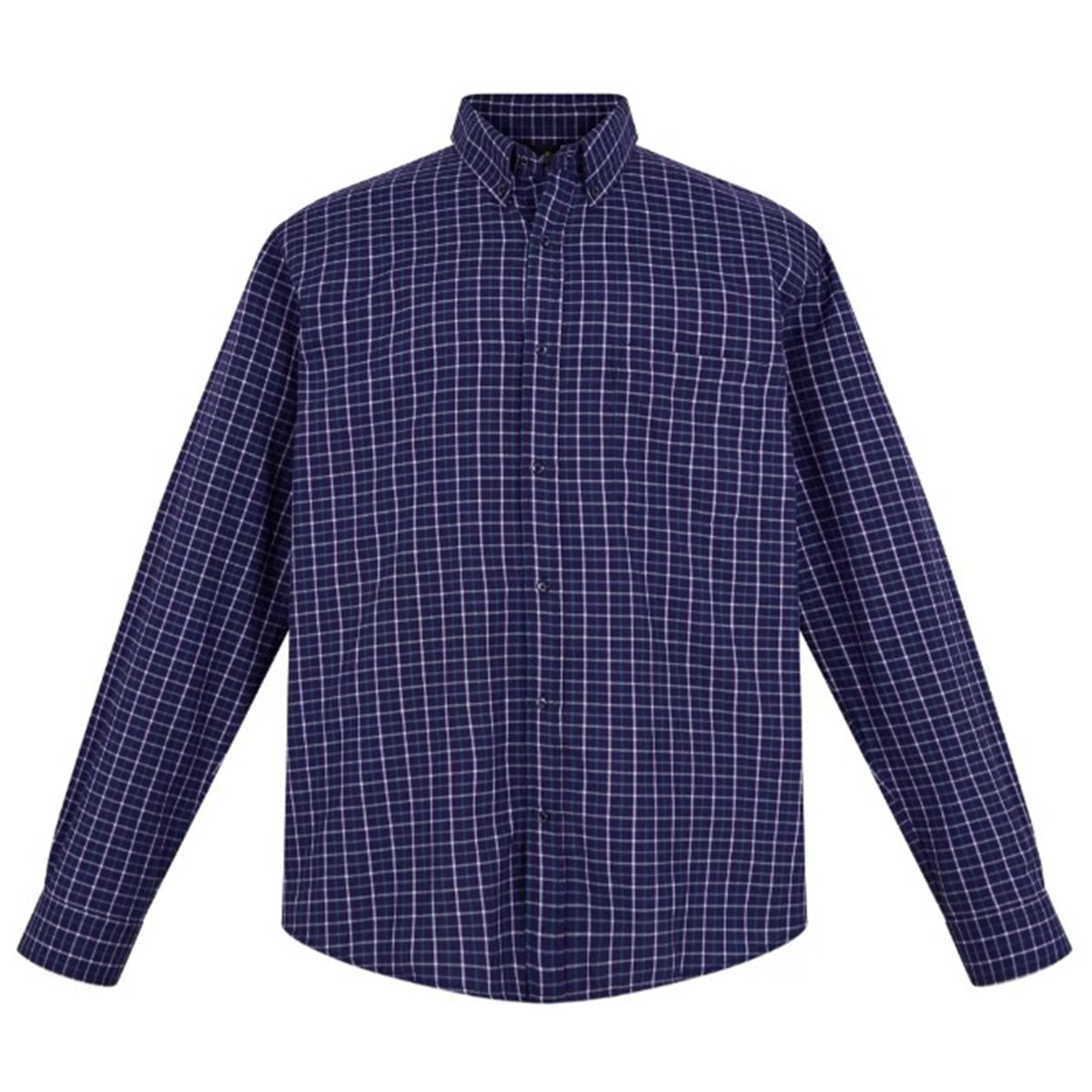 Camisa Big Kong manga larga tallas grandes azul cuadros 6XL-6XL