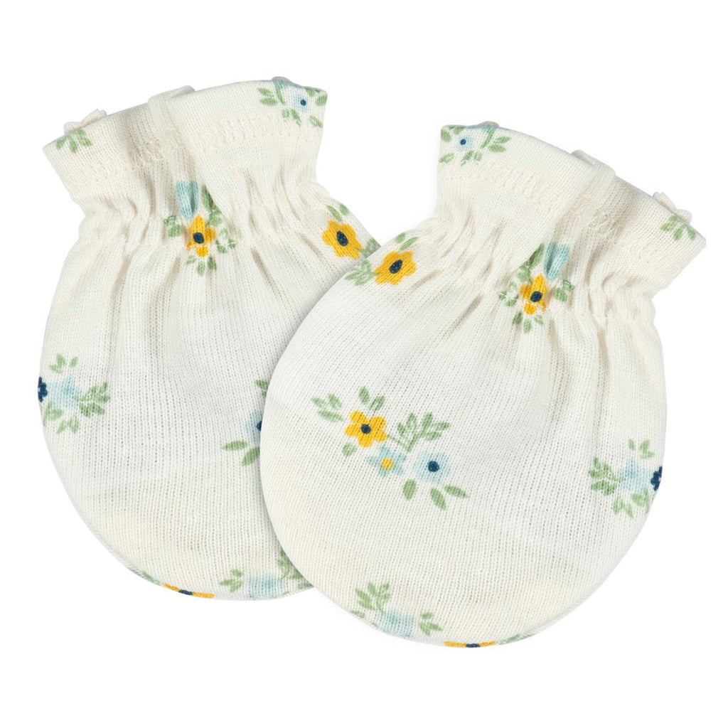 Mitones Gerber bebé azul blanco 4 piezas antirrasguños-0-3M