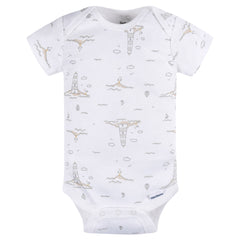 Pañalero Gerber blanco gris body bebé conjunto unisex-3-6M