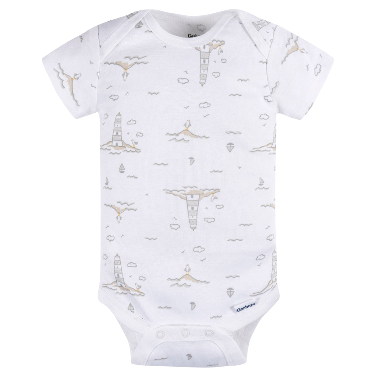 Pañalero Gerber blanco gris body bebé conjunto unisex-12M