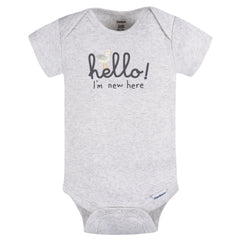 Pañalero Gerber blanco gris body bebé conjunto unisex-3-6M