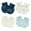 Mitones Gerber bebé azul blanco 4 piezas antirrasguños-0-3M