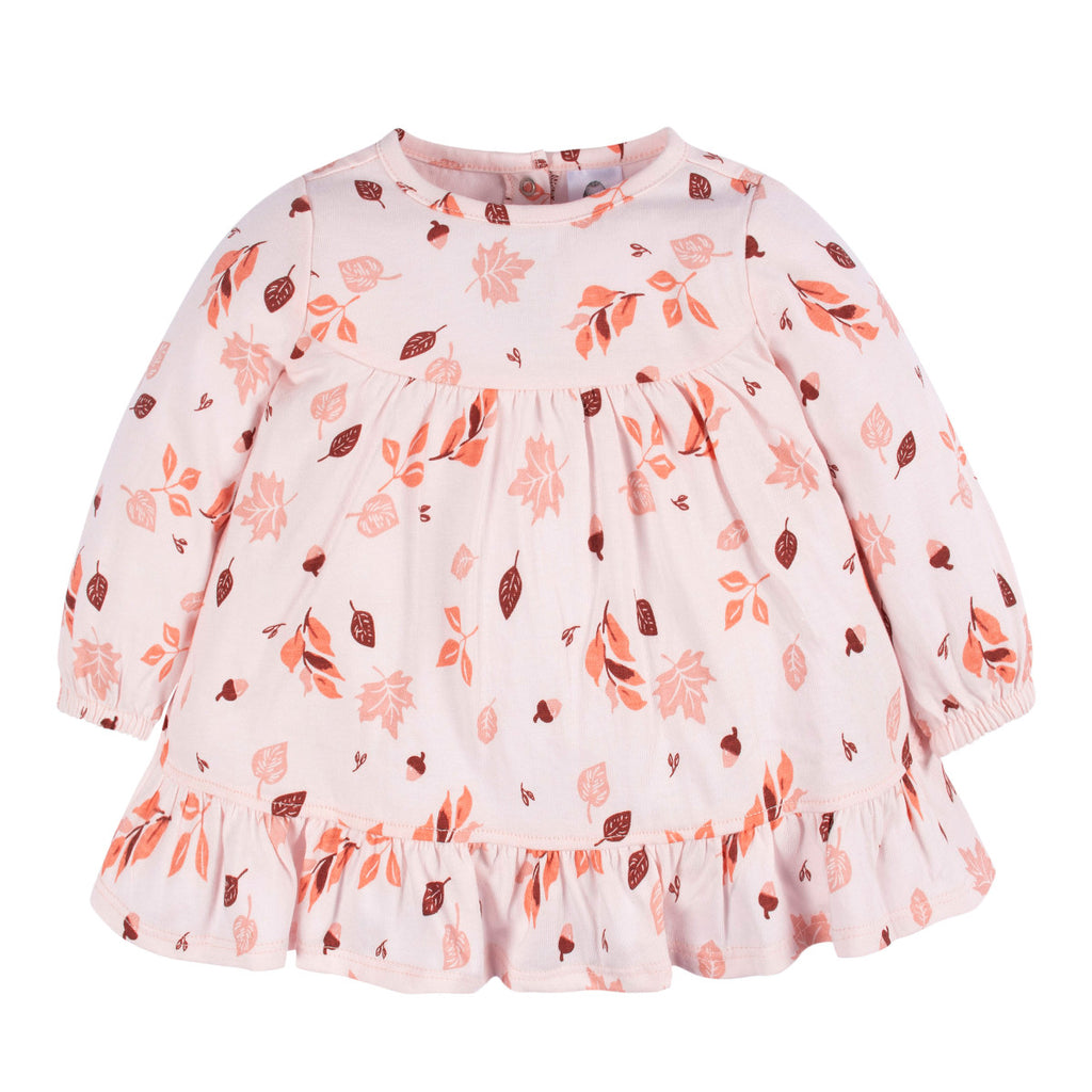Conjunto Gerber niña vestido y leggings color naranja-4T