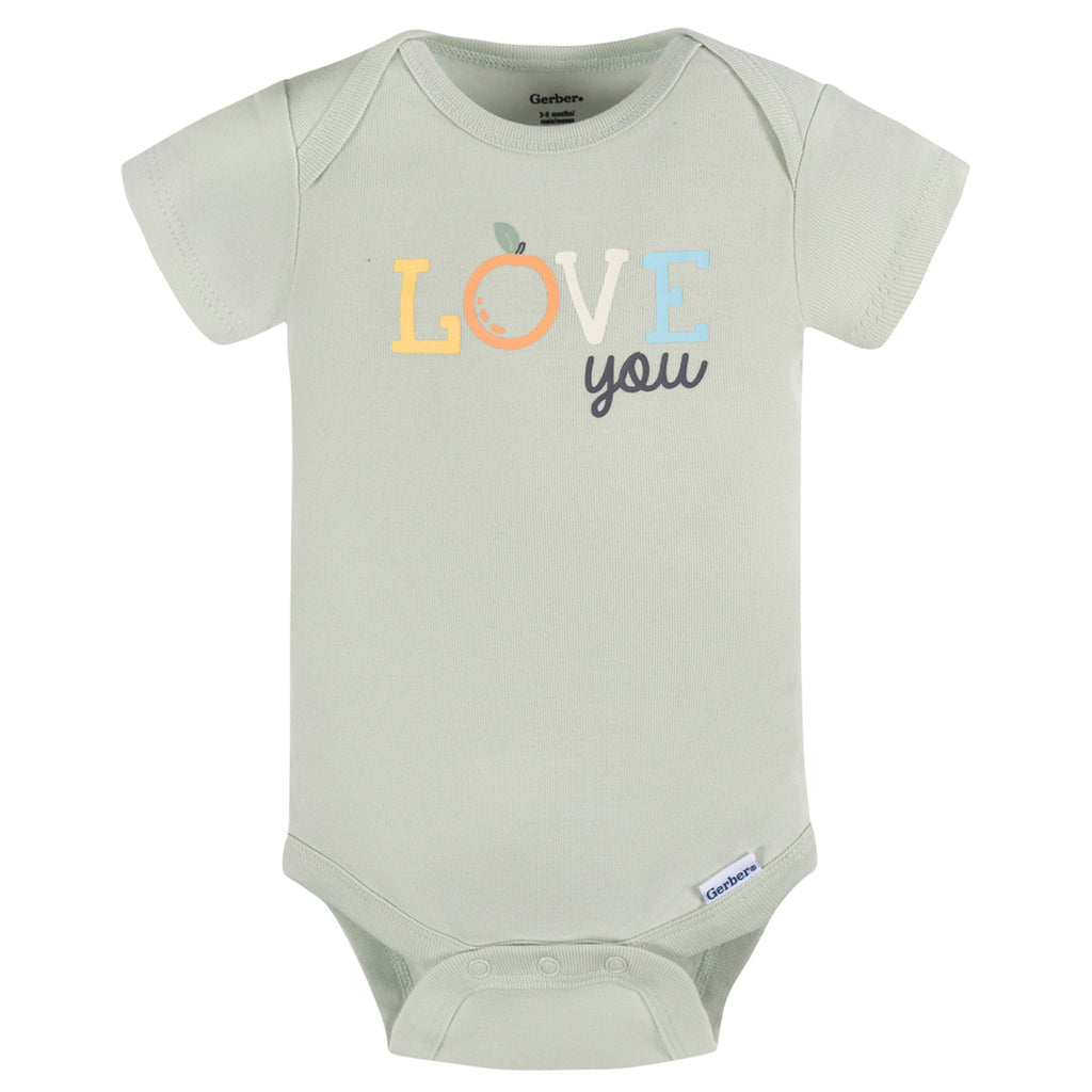 Pañalero Gerber amarillo blanco verde body bebé unisex-0-3M