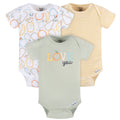 Pañalero Gerber amarillo blanco verde body bebé unisex-0-3M