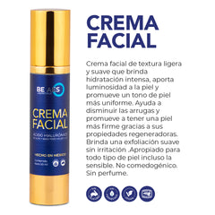 Crema facial BE AES colágeno y ácido hialurónico piel firme