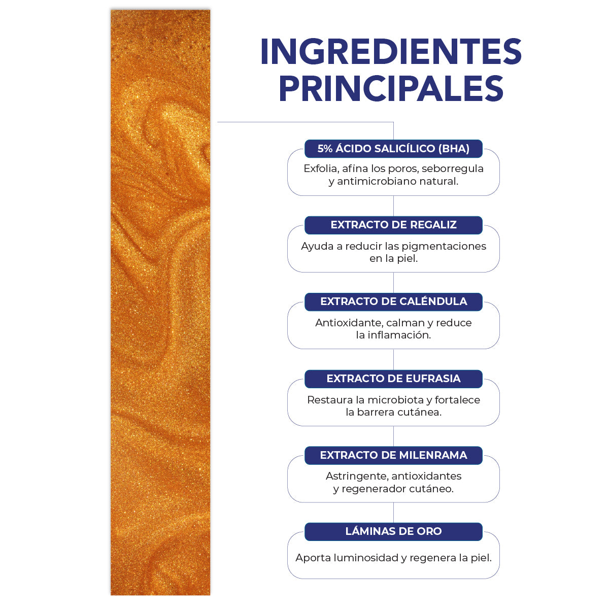 Gel limpiador facial BE AES con ácido salicílico + oro 500ML