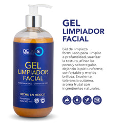 Gel limpiador facial BE AES con ácido salicílico + oro 500ML
