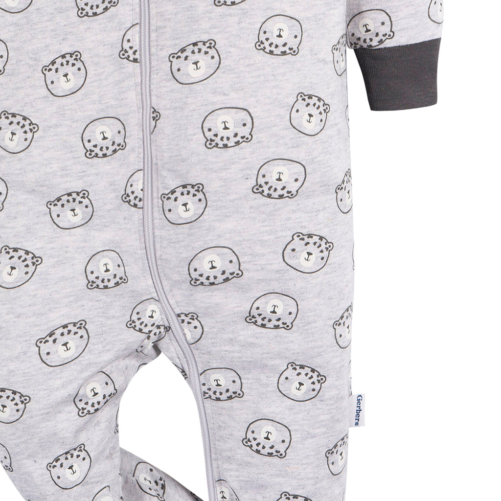 Mameluco Gerber gris bebé niño niña body ropa dormir-6-9M