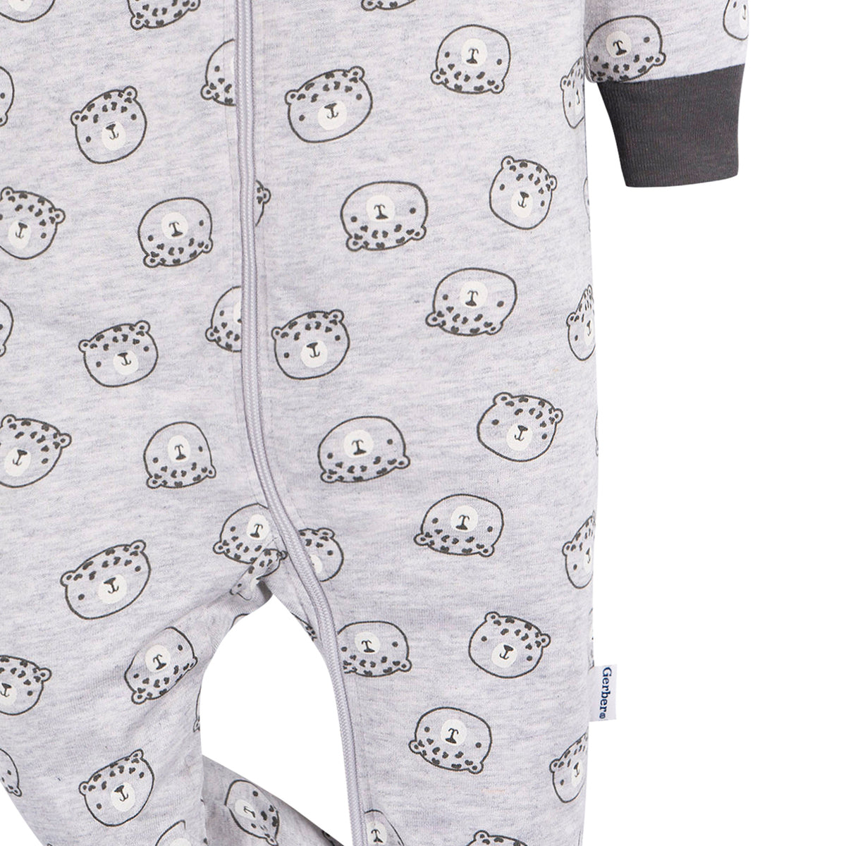 Mameluco Gerber gris bebé niño niña body ropa dormir-6-9M