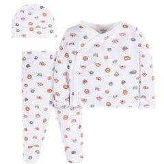 Conjunto Gerber bebé blanco 3 piezas algodón recién nacido-0M