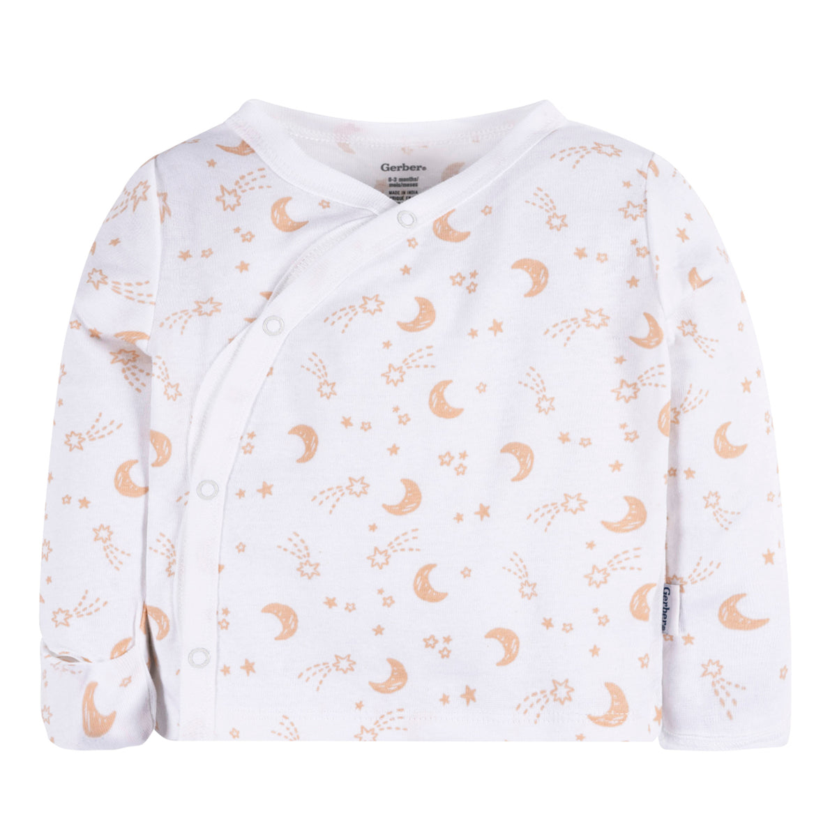 Conjunto Gerber 3 piezas bebé blanco algodón recién nacido-0-3M