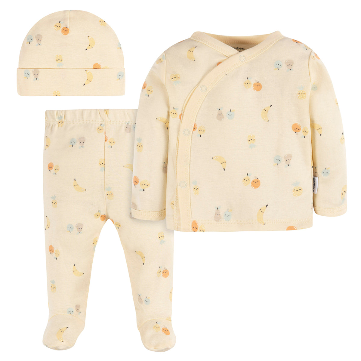Conjunto Gerber bebé 3 piezas ropa algodón pijama niño-0-3M