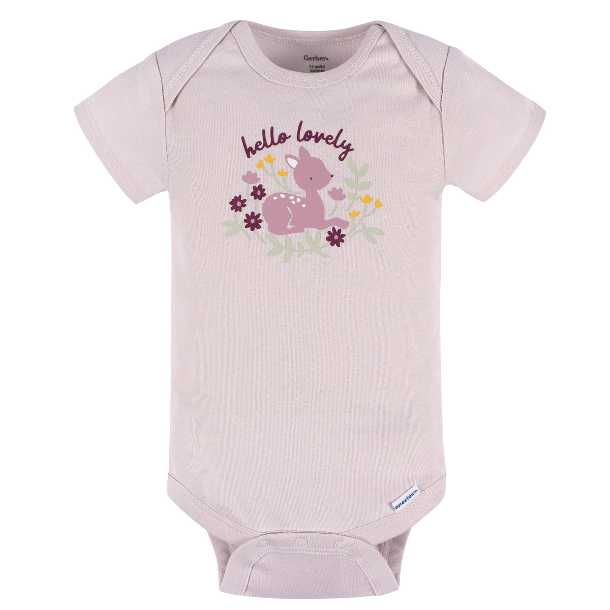 Pañalero Gerber Pack 3 Piezas Body Algodón Ropa Bebé Niña-0-3M