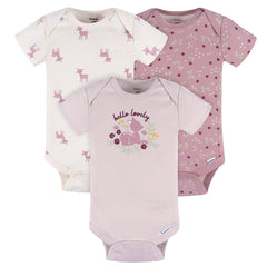 Pañalero Gerber Pack 3 Piezas Body Algodón Ropa Bebé Niña-0M
