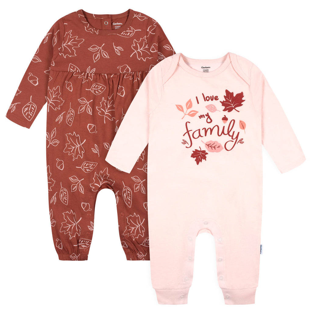 Pack 2 mameluco Gerber bebé niña ropa dormir algodón rosa-3-6M