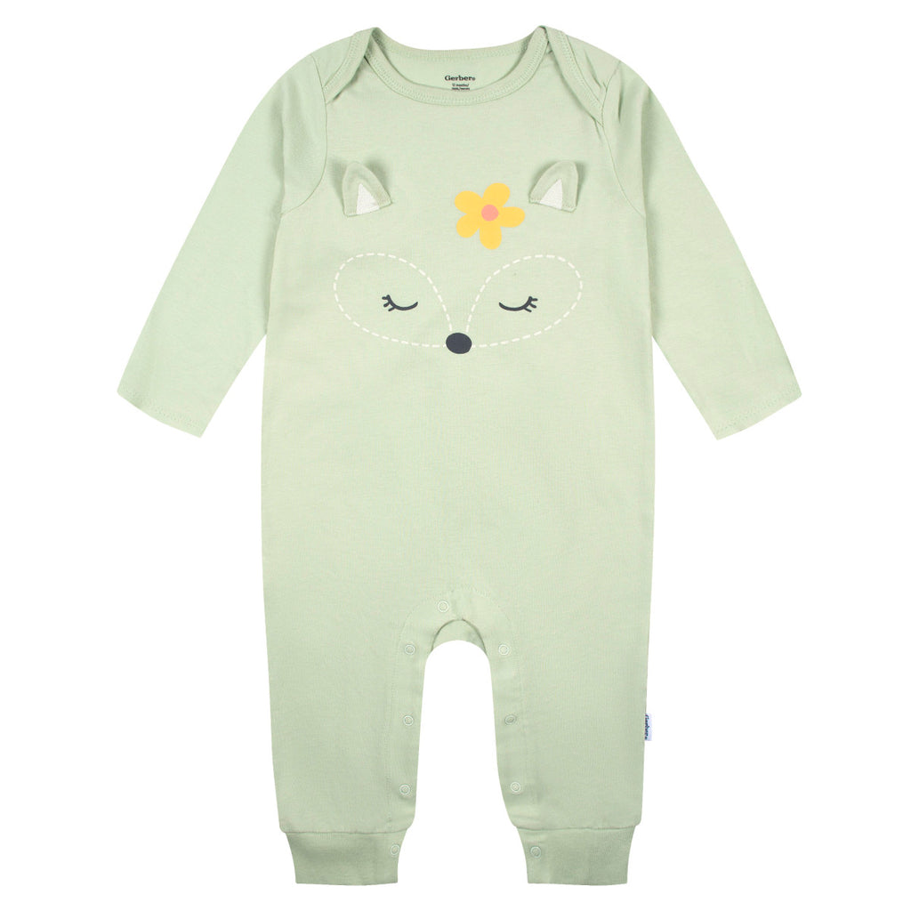 Mameluco Gerber Pack 2 Algodón Pies Verde Amarillo Bebé Niño-6-9M