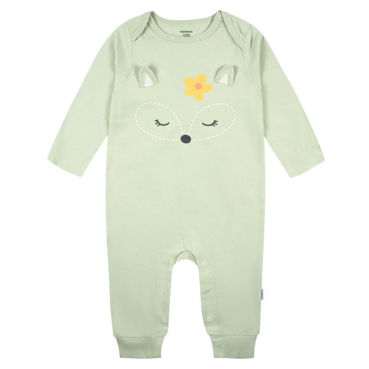 Mameluco Gerber Pack 2 Algodón Pies Verde Amarillo Bebé Niño-3-6M