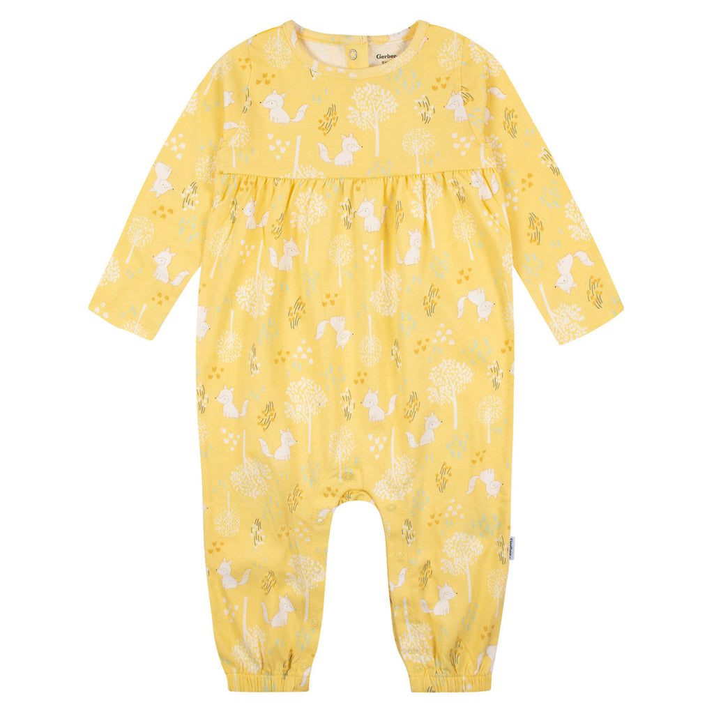Mameluco Gerber Pack 2 Algodón Pies Verde Amarillo Bebé Niño-0-3M
