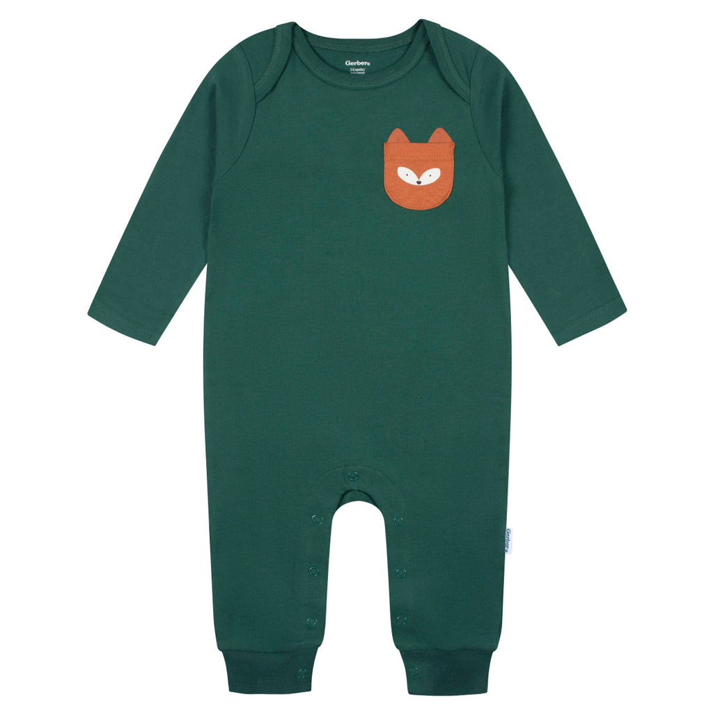 Mameluco Gerber Pack 2 Algodón Verde Con Pies Bebé Niño-3-6M