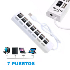 MULTICONTACTO USB 7 ENTRADAS SIVIVI BLANCO