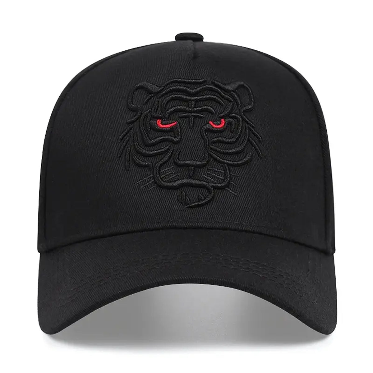Gorra Negra Tigre Bordado Hip Hop Hombre Ajustable Unisex-Unitalla