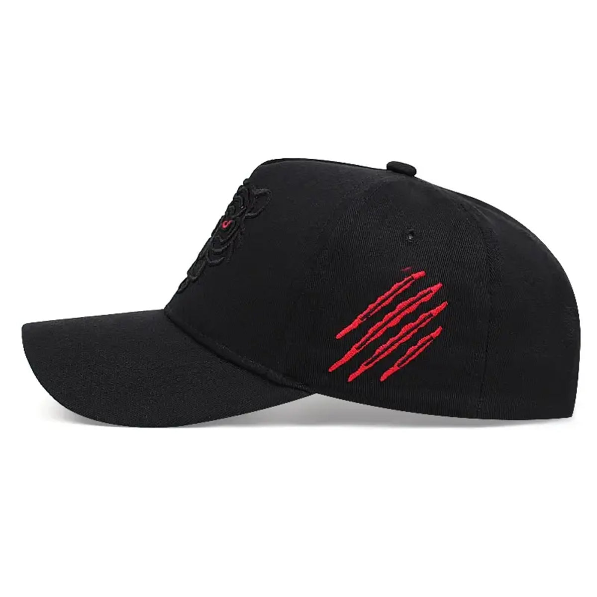 Gorra Negra Tigre Bordado Hip Hop Hombre Ajustable Unisex-Unitalla