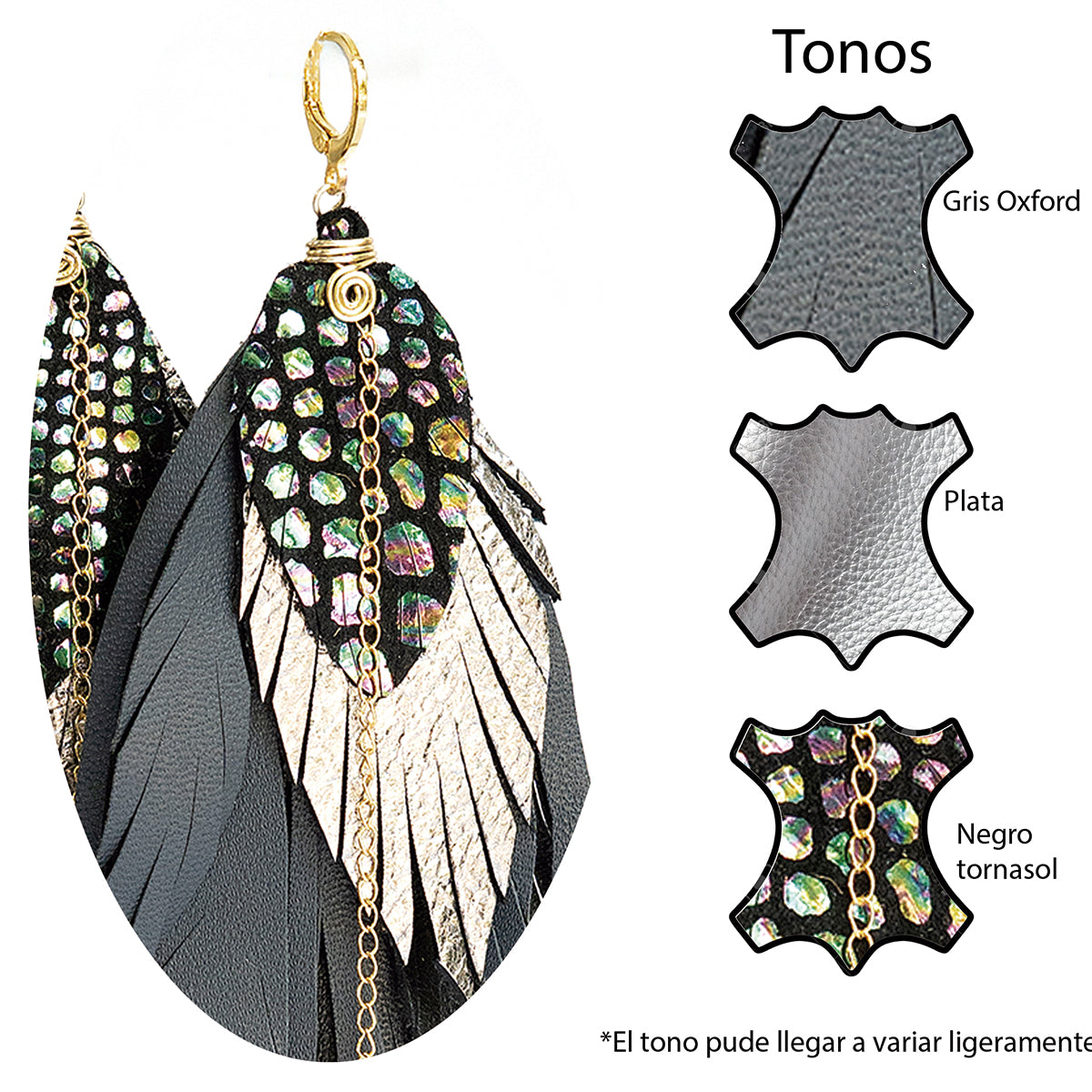 VANGANIA Aretes Full Raven pluma negra hechos a mano mujer-19CM
