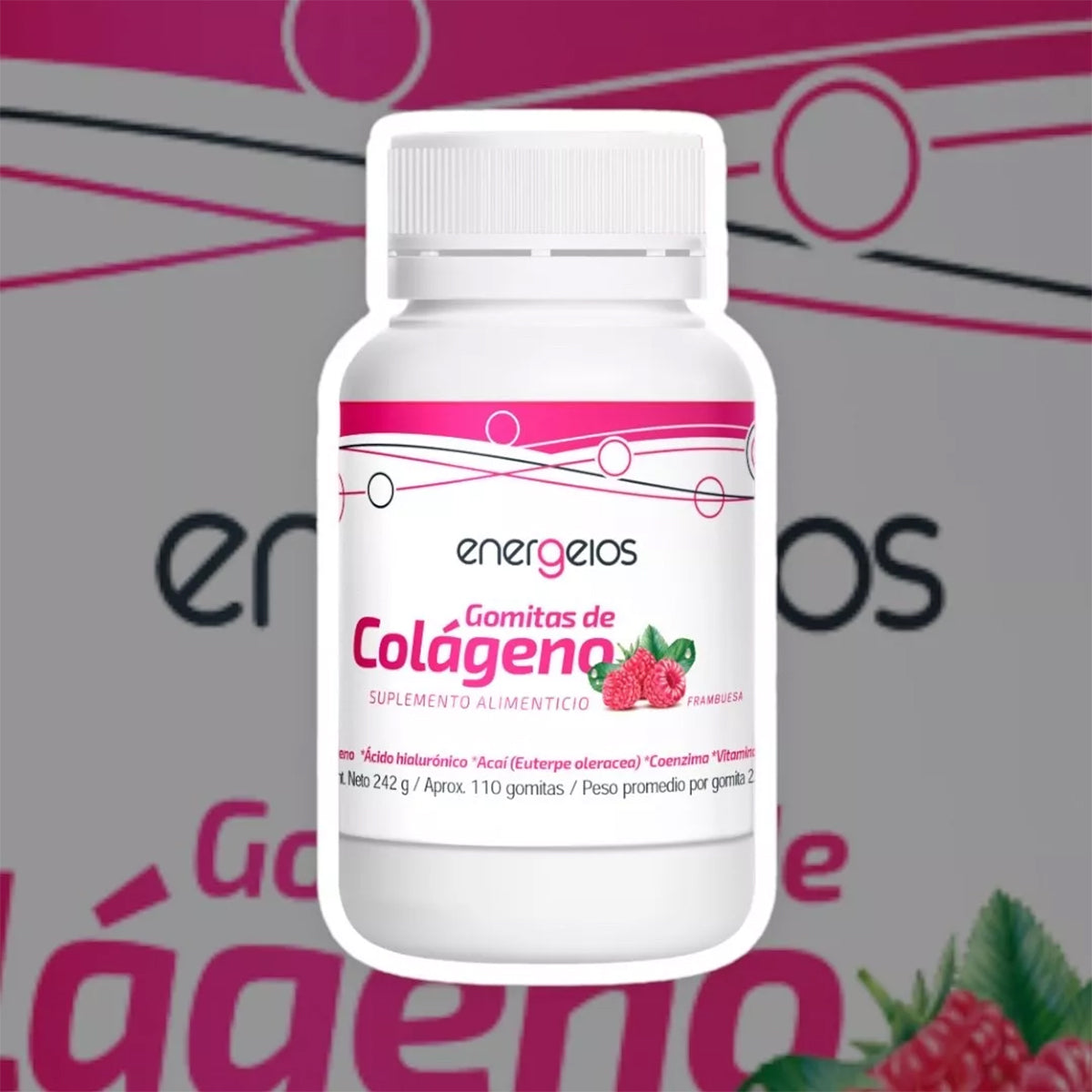 Gomitas colágeno ácido hialurónico suplemento kit energeios