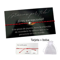 Pulsera roja VANGANIA Perla natural joyería artesanal unisex-Unitalla