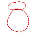 Pulsera roja con perla Vangania regalo espiritual mujer hecha a mano