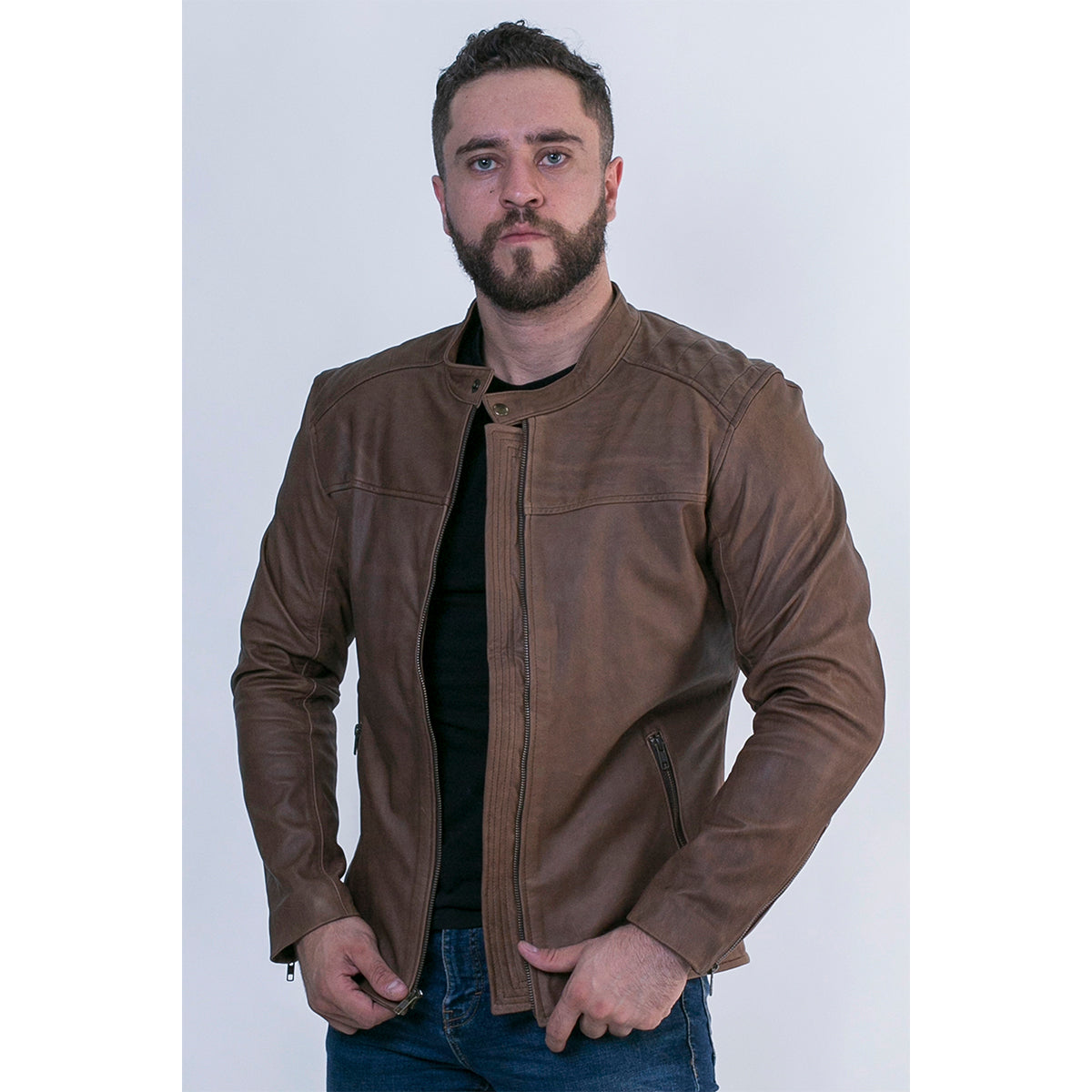 Chamarra piel borrego grasso castelli caballero western-XL
