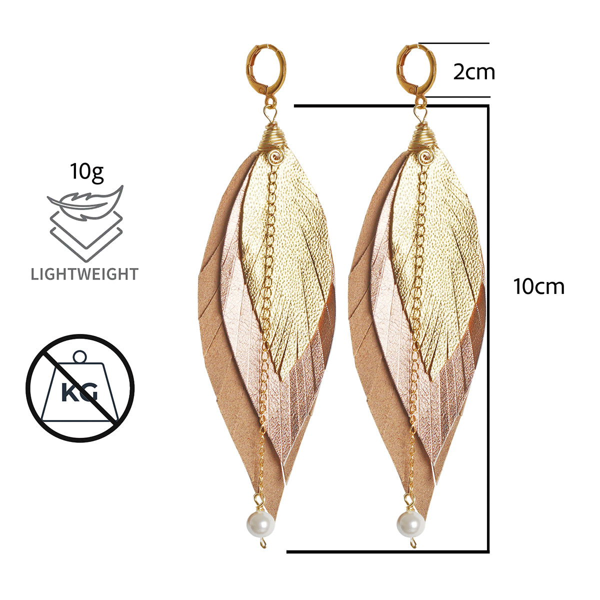 Aretes GAVILÁN mujer pluma cuero joyería elegante VANGANIA