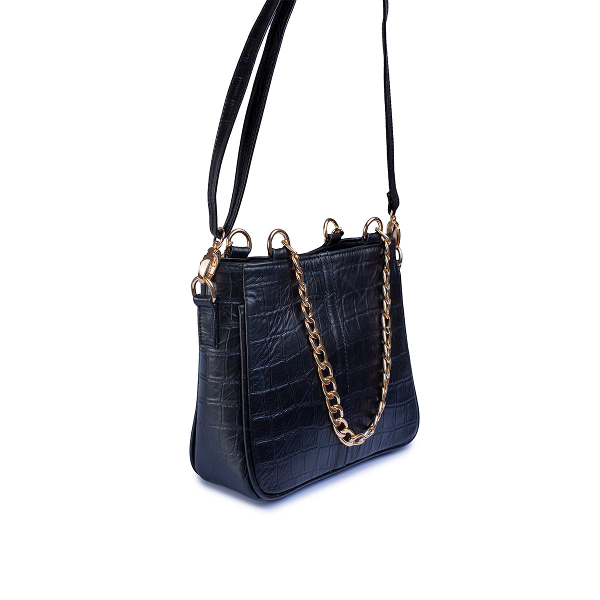 Bolsa castelli dama croco piel genuina correa desmontable