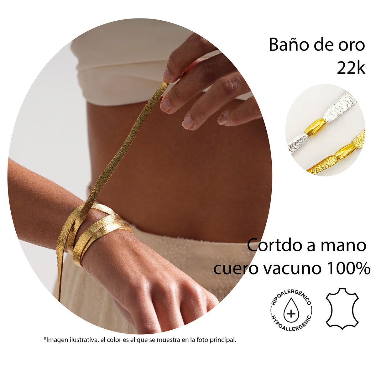 Pulsera intención varias vueltas piel Vangania unisex