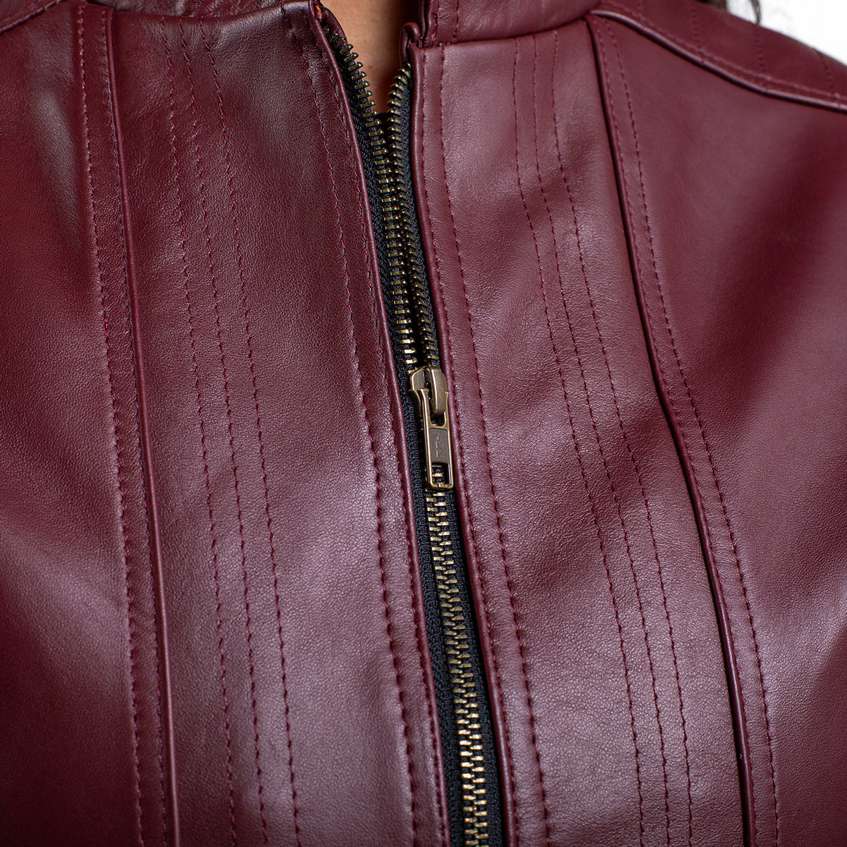 Chamarra de piel mujer castelli cuello mao elegante dama-XXL