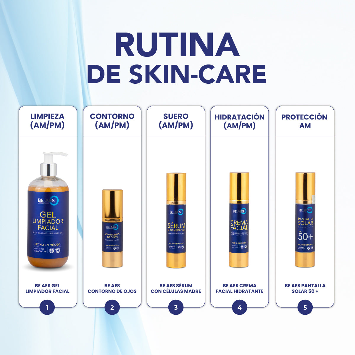 Gel limpiador facial BE AES con ácido salicílico + oro 500ML