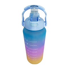 Botellas motivacionales deportivas 3 en 1 tricolor de 2 litros