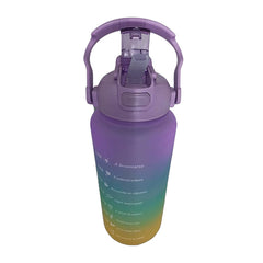 Botellas motivacionales deportivas 3 en 1 tricolor de 2 litros