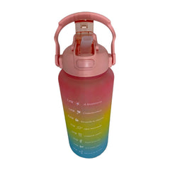 Botellas motivacionales deportivas 3 en 1 tricolor de 2 litros
